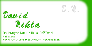 david mikla business card